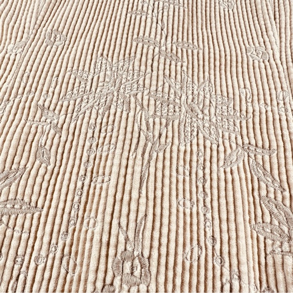 J.Jill Womens Medium Khaki Sand Corduroy Embroidered Floral Button Down Jacket - Picture 6 of 13